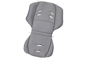 Gesslein Loop 012, Sitzauflage Kinderwagen & Buggy, universel, Wendeeinlage für Sommer & Winter, Tencel atmungsaktiv, Tupfen grau/weiß