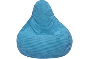 Loft 25 Sitzsack mit Hoher Rückenlehne für Erwachsene | Cordstoff, Innenfutter | Ergonomisches Design für Körperunterstützung (Blaugrün, Sitzsack)