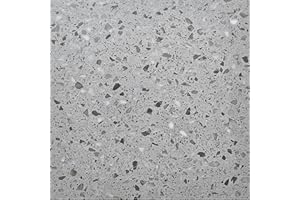 NOVECRAFTO Peel and Stick Floor Tiles Pack of 60 Pieces Covers 60 ft² (5.57m²) Self Adhesive Vinyl Floor Tiles size 12x12 In (30.5x30.5cm) 1.5mm thick Waterproof Kitchen Terrazzo Grey Vinyl Flooring