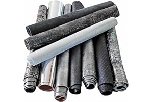 LA GARZARARA Scampoli di Pelle Miste, Stampe, Fantasie e Morbidezze Varie, Gamma dei Colori Vari, Assortimento Casuale, Misura Minima è di 20X25 - Massima 40X40 Cm (Argento e Grigio, 1)