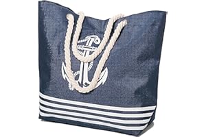 AIREE FAIREE Beach Bag - Large Stylish Summer Tote Bag For Women With Zipped Inner Pocket, Secure Clasp & Spacious Interior For All Beach Essentials