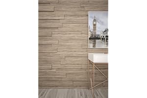 MYDEKOR Wood Panels for Walls Interior 3D Wall Panelling Multi Purpose MDF Panel Planks Decorative Cladding Boards Reclaimed Walnut Effect 1.13m2