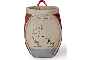 Pawpiz Dog Treat Pouch | Cute Clip-on Dog Treat Bag with Waist Clip, Carabiner & Side Pocket | Waterproof Lining & Water-Resistant Shell | UK Brand (Agreeable Grey & Burgundy)