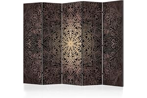 murando Decorative Room Divider Mandala Abstract 225x172 cm / 89"x68" Double-Sided Folding Screen 5 Panels Room Partition Non-Woven Canvas Print Opaque Photo Display f-C-0131-z-c