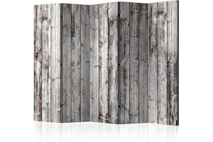 ‎DECOMONKEY decomonkey Paravent Raumteiler Innen Holz Brett 225x172 cm 5 Teilig Beidseitig Room Divider Wall Raumteiler Stehend Trennwand Sichtschutz Spanische Wand Sichtschutzwand Wohnzimmer