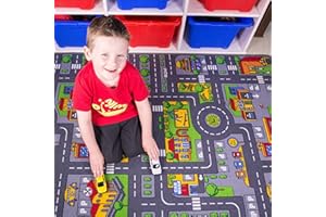 The Rug House Children's Fun & Colourful Roads Play Mat - 80cm x 120cm