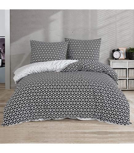 Cotton Market Bettwäsche Set 3-teilig - Bettbezug 135x200cm + 2 Kissenbezüge | Karomuster Baumwolle