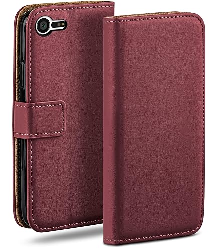 PU Leder Flip Case Für Sony Xperia X F5121 – Brieftaschen-Design Mit Kartenfächern, Schwarz