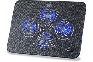 Conceptronic CNBCOOLPADL4F Notebook-Kühlpad 4-Fan Cooling Pad 43,2 cm (17 Zoll) Schwarz