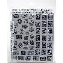 Tim Holtz Cling Mounted Stempel Sets Stampers Anonymous Numerieke Rubber Stempel, Rood, 7x8.5