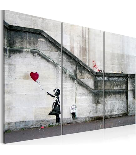 Banksy Kunstdruck „Bandagierter Herzballon“ Auf Leinwand – 76,2 X 50,8 Cm, Fertig Gerahmt