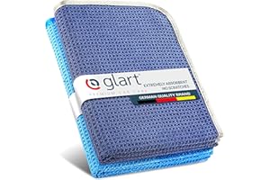 Glart 47TB Car Microfiber Cloth 2-Piece Set - XXL Drying Towels (90x60 cm) for Vehicle Drying - Absorbent, Lint-Free, Scratch-Free - Gentle Drying After Hand Wash - Car Care Made in Germany