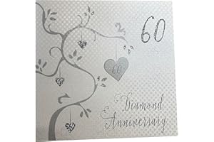 WHITE COTTON CARDS Carte de Mariage en Diamant Faite à la Main (Arbre d'anniversaire, Code AB60), 16 cm x 16 cm