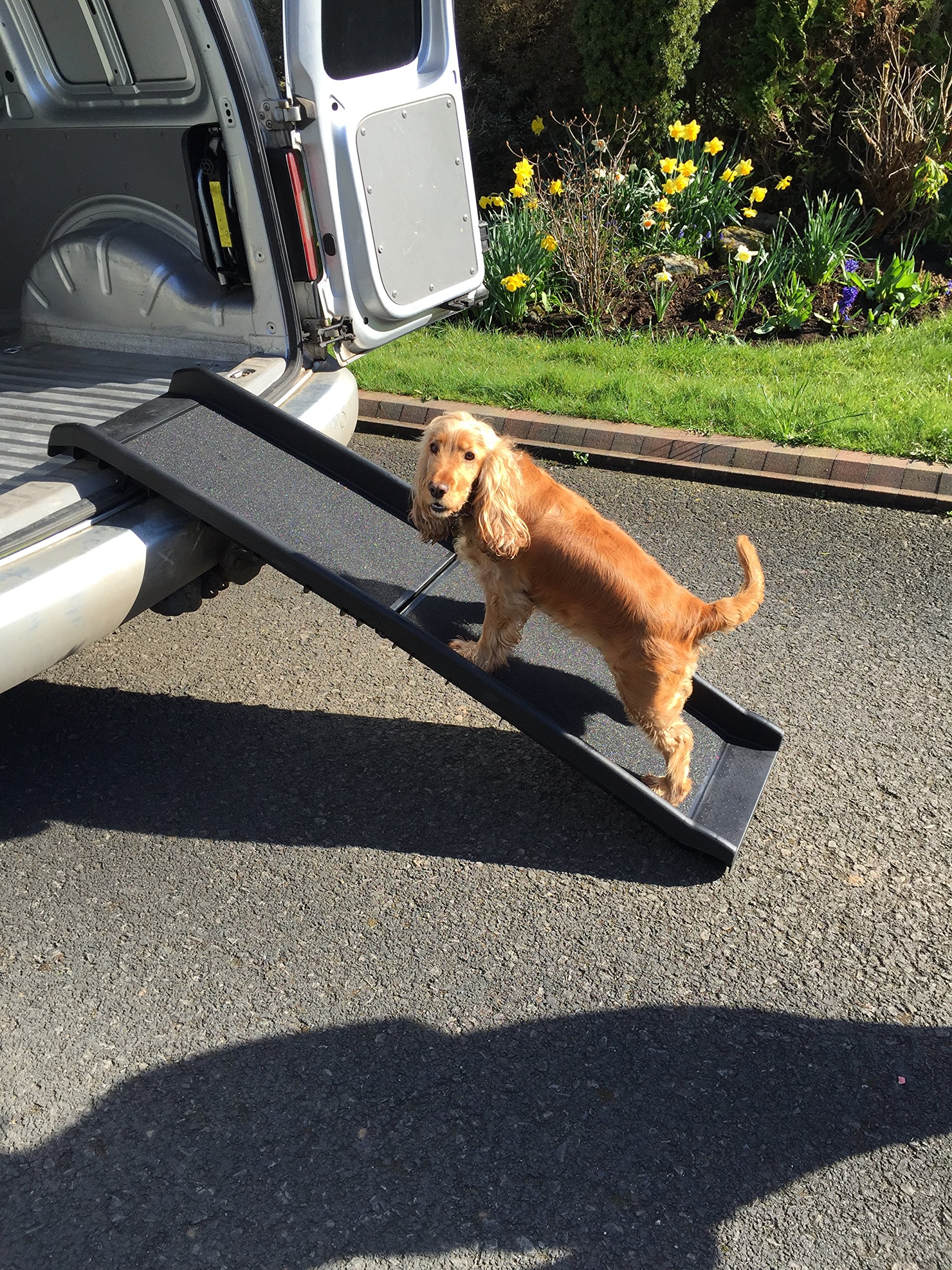 RayGar Dog Pet Ramp Plastic Folding Bi Fold Lightweight Strong Travel