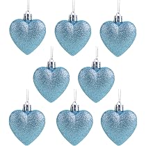 24 Boules De Noël Incassables Bleu Glacier - 60 Mm Avec Brillance Et Paillettes