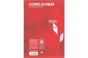 Calligraphe 2615C Pakiet podwójnych kartek bez perforacji w folii (marka Clairefontaine) – Format: A4 21x29,7 cm – 200 stron w dużą kratkę – Papier biały 70 g