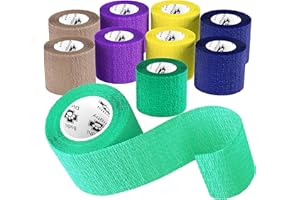 Bodhi & Digby Vet Wrap - 5cm Wide X 4.5m. Pack of 10 Hygienic, Individually Wrapped Cohesive Bandages in Convenient Reusable Ziplock Bag. Strong Self Adhesive Bandage Tape and Compression Bandage