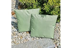 JACK 1x 45x45cm Outdoor Lounge Kissen Dekokissen inkl. Füllung Wasserabweisend Sitzkissen Garten Stuhl Lotus Effekt, Farbe:Oliv