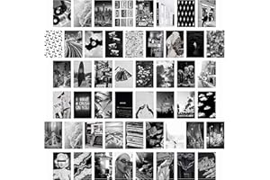 CY2SIDE 50 Black and White Aesthetic Pictures for Wall Collage, Chic Collage Print Set, Room Decoration for Girls, Vintage Wall Art Prints for Room, Dorm Photo Display, VSCO Wall Poster for Bar