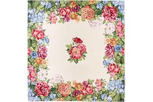 GIURI TESSUTI - TOVAGLIETTA Centrotavola quadrata in tessuto Gobelin Jacquard, Realizzata a mano in Italia (TOVAGLIETTA - GERANI)