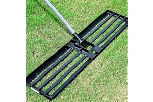 Walensee Lawn Leveling Rake, 213cm,114x25cm Levelawn Tool, Heavy Duty Effort Saving Lawn Level Tool, Stainless Steel Handle Lawn Leveler for Yard Garden Golf Course, Ease Level Soil Sand Dirt Surfaces
