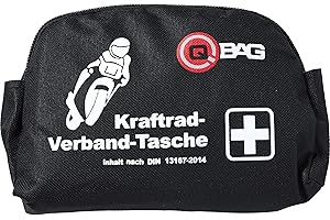 ‎QBAG QBag Erste-Hilfe-Verbandtasche DIN 13167-2014 – Kompakt – Für Motorrad schwarz