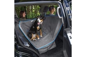 Kurgo Demi-Hamac Heather de banquette arrière pour Chien, protège siège arrière de voiture 140 x 142 cm Imperméable et résistant aux taches, gris
