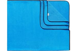 Sowel® Ręcznik plażowy XXL, 100% bawełna organiczna, duży rozmiar ręcznik kąpielowy dla par lub rodziny, 160 x 200 cm, niebieski/granatowy