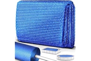 tillvex Thermal Pool Cover - Circular and Rectangular | Solar Film Thickness 120 µm | Cut Solar Tarpaulin | Pool Heating for Water Heating (549 x 274 cm, Blue)