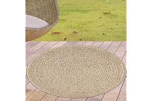 CARPETIA Tappeto da interno ed esterno rotondo resistente alle intemperie effetto sisal per giardino terrazza balcone sala da pranzo soggiorno diametro 80 cm