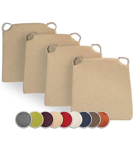 Cuscini Per Sedia A Forma Di U Con Stampa Floreale, 2 Pezzi, In Cotone E Lino Con Lacci, 41x37 Cm E 45x42 Cm