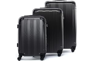 FERGÉ set di 3 valigie viaggio QUÉBEC - bagaglio rigido dure leggera 3 pezzi valigetta 4 ruote grigio