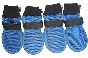Vibrant Fellow Paw Protector Dog Boots Breathable Protective and Skid-proof Colour Blue Set of 4 Size XL