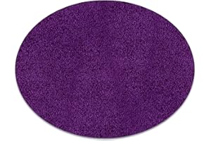 rugsx Tappeto semplice, monocromatico, monocolore Eton per camera, soggiorno, camera da letto, stanza dei bambini, viola, dimensioni diverse, cerchio 150 cm