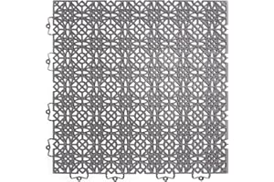 andiamo Terra Sol Terassenfliesen Klicksystem - Kunststoffplatten Außenbereich für Balkon - Terassenboden außen - Balkon Bodenbelag wetterfest - Kunststoffplatte innen 1 Quadratmeter dunkelgrau