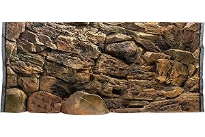 WYSKONT Fondo per Acquario 3D Lesbos - Fondo per Acquario - Accessori per Acquario - Fondo - Decorazione per Acquario - 117x54 cm all'acquario 120x60 cm - Colore Marrone - Acquario Grande
