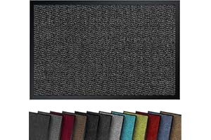 comflor Hochwertige Fußmatte Grau-Schwarz 90x150 groß für Innen & Außen - Schmutzfangmatte rutschfest, waschbar & wetterfest - Fussmatte für Eingangsbereich & Aussenbereich - Läufer Flur dünn
