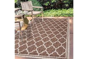 JONATHAN Y SMB109B-8 Trebol Tappeto marocchino a traliccio strutturato per interni ed esterni, moderno, costiero, bohémien, facile da pulire, cortile, patio, non spargimento, 240 cm X 300 cm