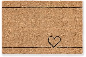 Carpido Wycieraczka kokosowa Heart Lines Design - Clean Run 40 x 60 cm - Wycieraczka wewnętrzna - Antybakteryjna mata kokosowa - Naturalny materiał