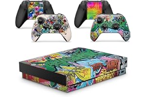giZmoZ n gadgetZ GNG Skin Adhesivo de Vinilo de Graffiti de para la Consola Xbox One X + Set de 2 Skins para los Controladores