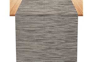 KELIODY Runner da Tavolo, Lavabile Impermeabile e Resistente all'olio, Moderno Decorazione per Esterni, Ristoranti, Matrimoni, Feste (30x180 cm, Grigio Scuro)