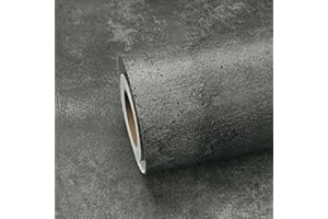 ReWallpaper Pellicola Adesiva Cemento Grigio Scuro Carta Adesiva per Rivestire Mobili Armadio Tavolo Spessa Carta Da Parati Bagno Industriale 40CM×3M Rotolo Vinile Adesivo Effetto Cemento