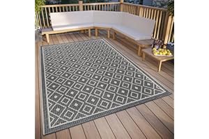 HANSE Home Lahal - Alfombra para Exteriores Resistente a la Intemperie, diseño geométrico Moderno de Rombos, Resistente al Agua, Resistente, Tejido Plano para jardín, balcón, terraza, salón, Color