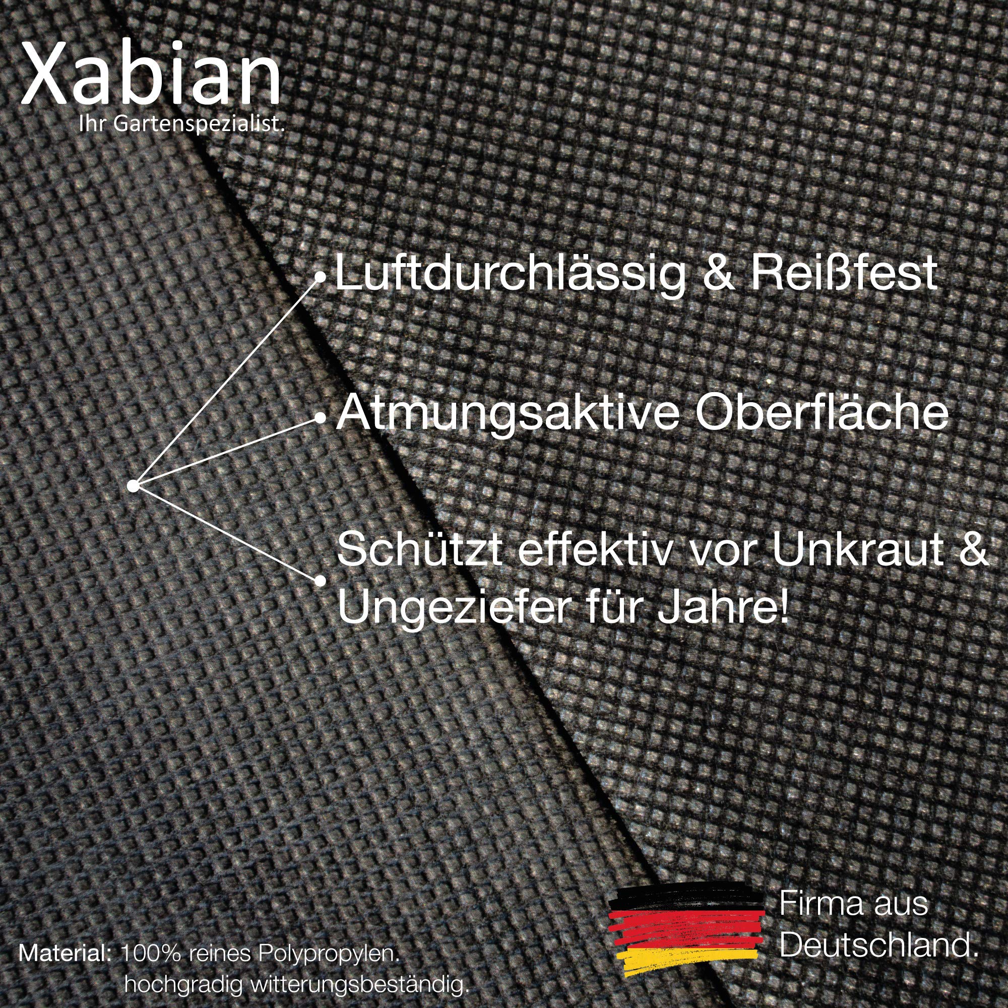 Xabian Anti Unkrautvlies 150g/m² Gartenvlies 25m² - 50m² - 75m² schwarz – Bild 5