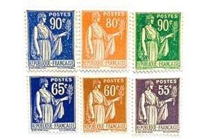 TIMBRE FRANCE 1937. 6 Authentiques Timbres de Collection Neufs **. France Nos 363 à 368. Gomme intacte. par des Livres Express