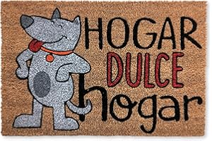 koko doormats Felpudo Entrada casa Originales, Fibra de Coco y PVC, Felpudo Exterior Perro HOGAR Dulce HOGAR, 40x60cm - Alfombra Puerta Entrada casa Exterior - Felpudos Divertidos