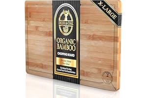 Deer & Oak Planche a Decouper Bois – Planche Bois Planche Bambou 45 x 30 x 2 cm, pour découper la viande ou les légumes – Planche à Découper Professionnelle - Bois pré-huilé, traité et esthétique