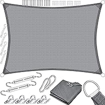 Tenda A Vela KESSER 3x4m - Parasole In HDPE Per Giardino E Terrazzo | Impermeabile E Anti-UV | Grigio