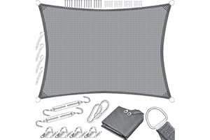 KESSER® Vela de Sombra Protección Solar Cortavientos incluidos Material de Montaje con Ojales | Tela HDPE | Resistente al Agua, Viento y Desgarro | Cosido 5 Veces | 3x4m - Rectángulo, Gris