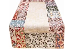 GIURI TESSUTI - RUNNER Centrotavola in tessuto Gobelin Jacquard, Realizzato a mano in Italia (RUNNER - QUADRATI)